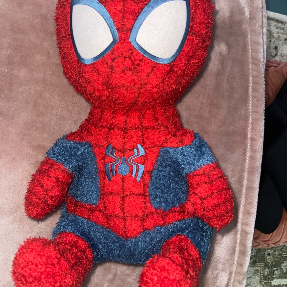 Red and Blue Stuffed Spider-Man Plush Toy